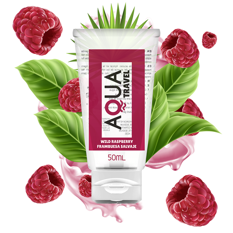 AQUA TRAVEL - LUBRIFIANT A BASE d'eau SAVEUR FRAMBOISE SAUVAGE - 50 ML