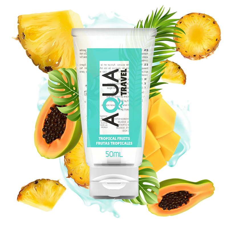 AQUA TRAVEL - SAVEUR LUBRIFIANT A BASE d'eau FRUITS TROPICAUX - 50 ML