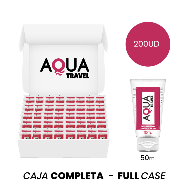 MOQ 200 - AQUA TRAVEL LUBRIFIANT À BASE d'eau SAVEUR FRAMBOISE SAUVAGE - 50 ML