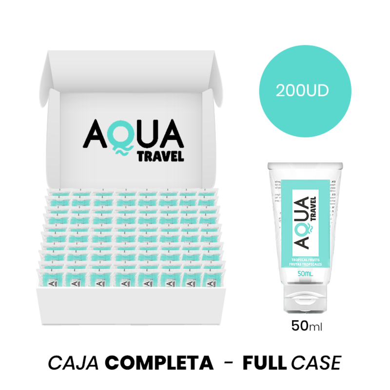 MOQ 200 - AQUA TRAVEL SAVEUR DE FRUITS TROPICAUX LUBRIFIANT A BASE d'eau - 50 ML