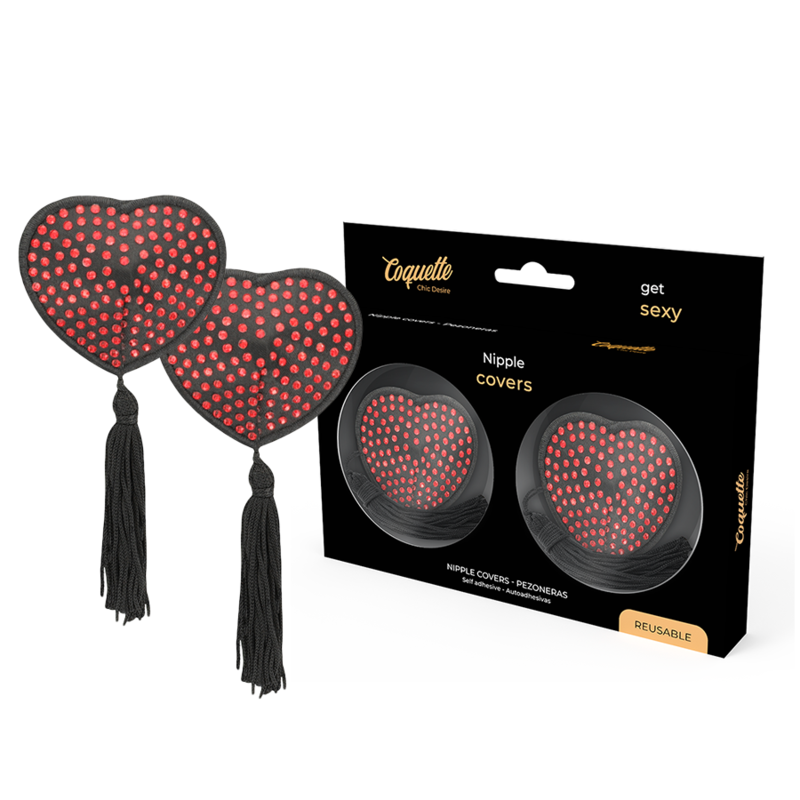 COQUETTE CHIC DESIRE - CACHE-TÉTONS ROUGE / NOIR
