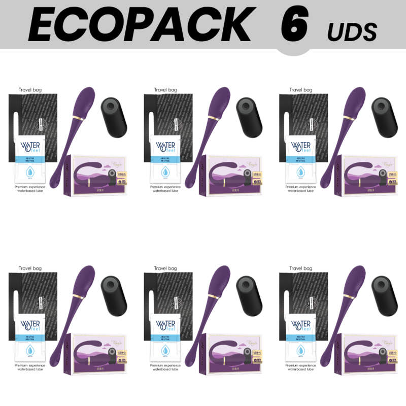 ECOPACK 6 UNITÉS - TREASURE MERLIN DOUBLE COUPLE VIBRATOR CONTROL REMOTO