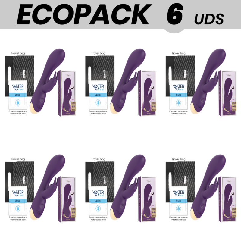 ECOPACK 6 UNITÉS - TREASURE LAURENCE RABBIT VIBRATOR COMPATIBLE CON WATCHME WIRELESS TECHNOLOGY
