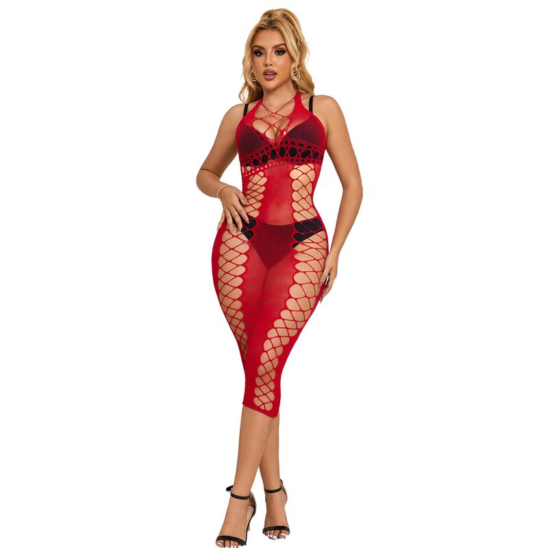 SUBBLIME - 952327 ROBE LONGUE RÉSILLE ROUGE TAILLE UNIQUE