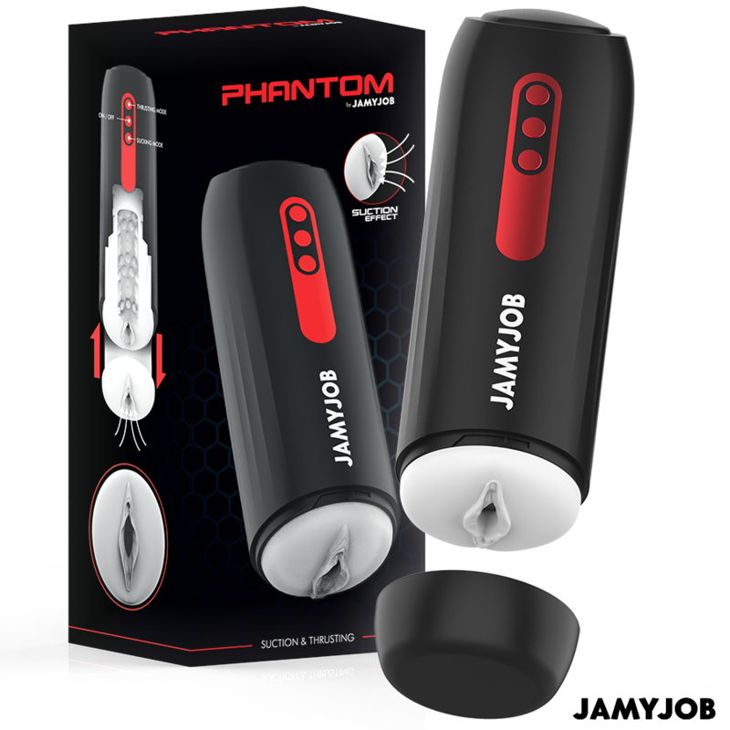 JAMYJOB - MASTURBATEUR VAGIN AUTOMATIQUE PHANTOM 5 MODES DASPIRATION ET DE POUSSE