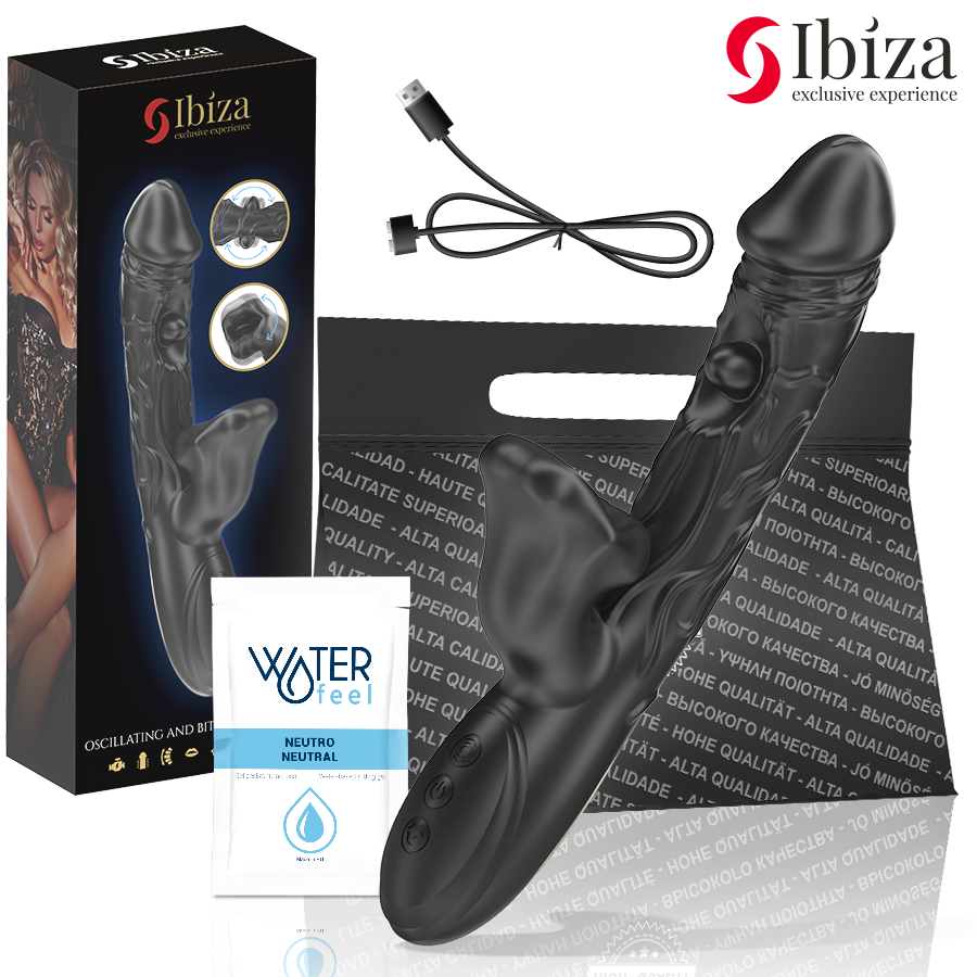 IBIZA - VIBRATEUR ET STIMULATEUR DE CLITORIS AVEC EFFET DE MORDRE ET DE ROTATION
