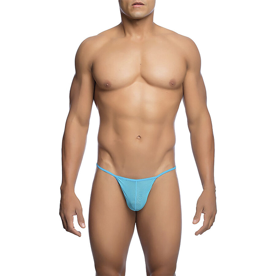 MOB - TANGA TRANSPARENTE CON FORMA DE T AQUA TAILLE S/M