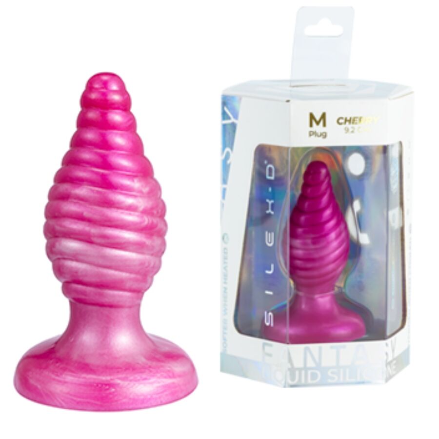 SILEXD - CHERRY PLUG ANAL FANTASY EN SILICONE LIQUIDE THERMORÉACTIF ROSE 9,2 CM