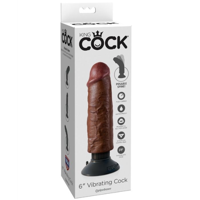 KING COCK - BITE VIBRANTE MARRON 15,24 CM